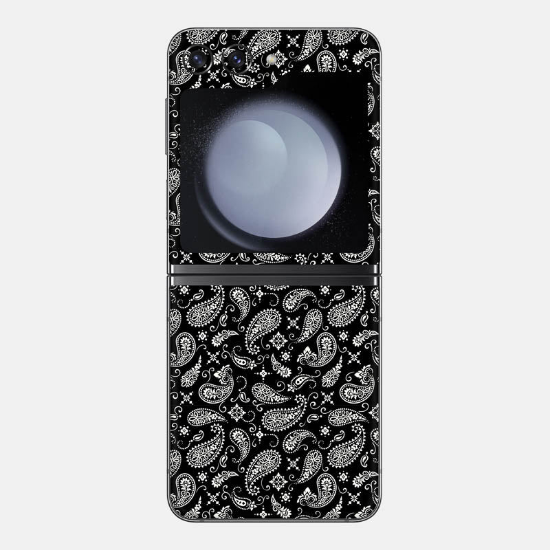 Black Paisley Glass Back
