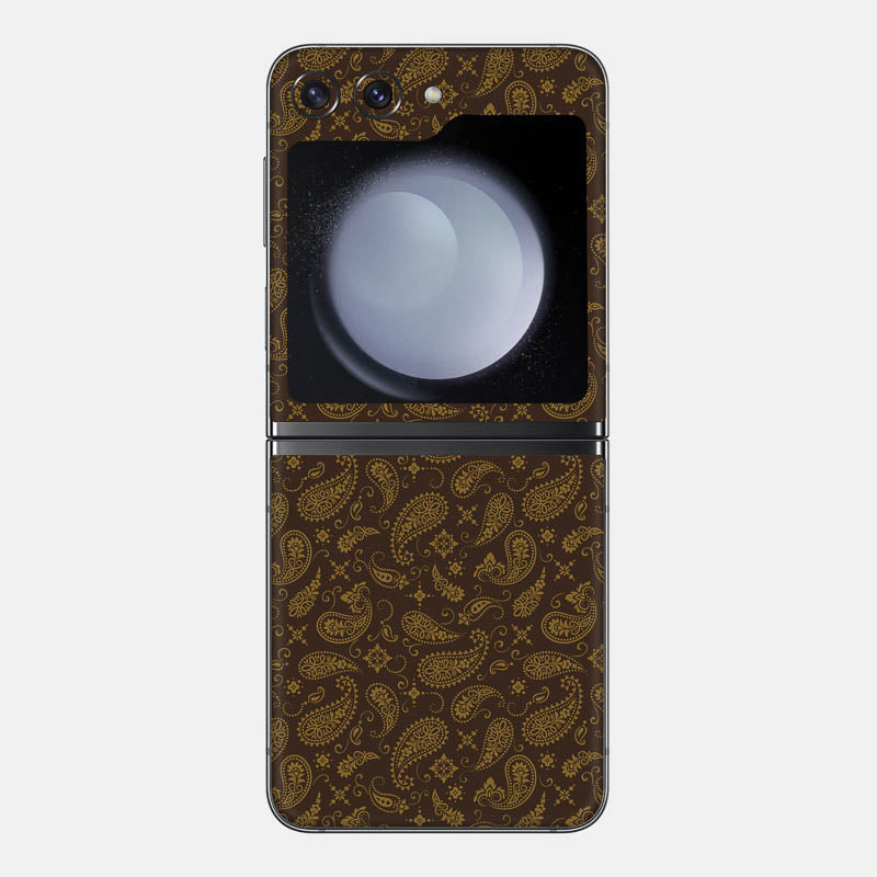 Brown Paisley Glass Back