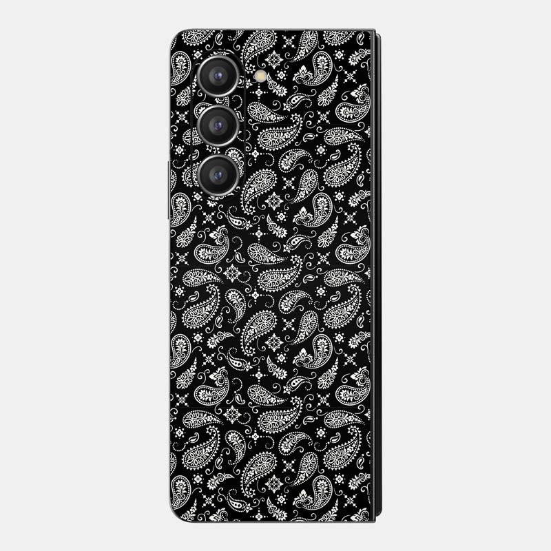 Black Paisley Glass Back