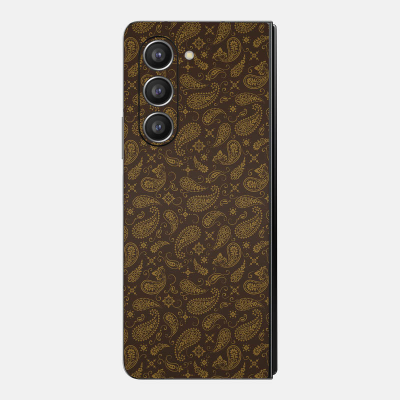 Brown Paisley Glass Back
