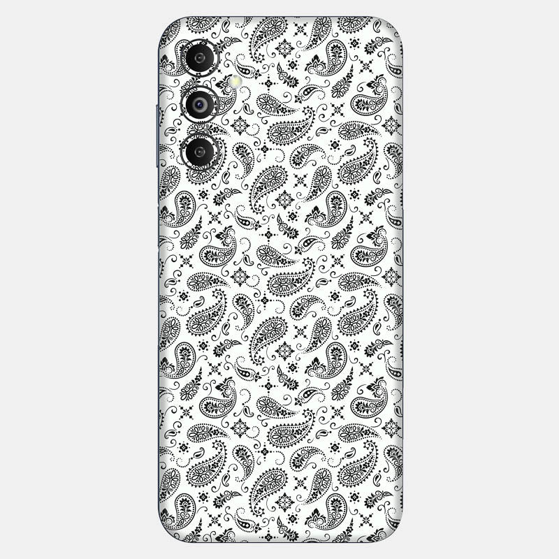 White Paisley Glass Back