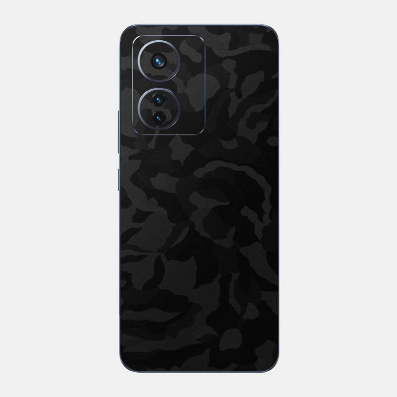 Black Camo Glass Back
