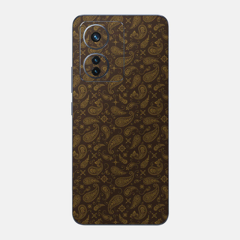 Brown Paisley Glass Back
