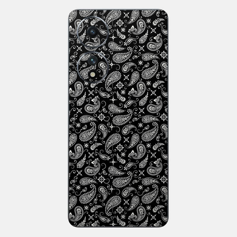 Black Paisley Glass Back
