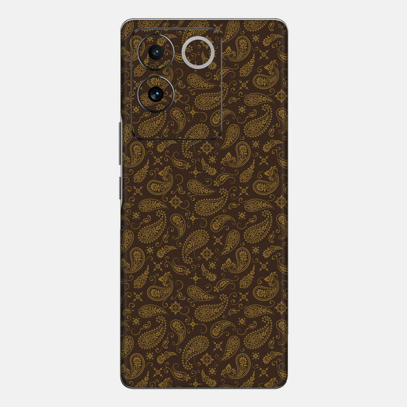 Brown Paisley Glass Back