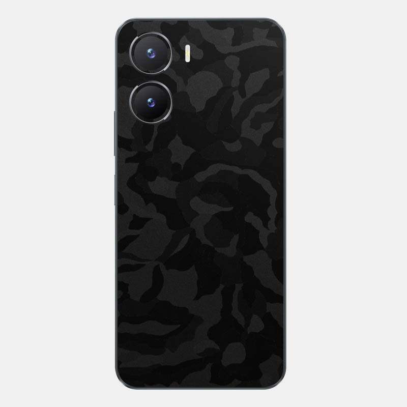 Black Camo Glass Back