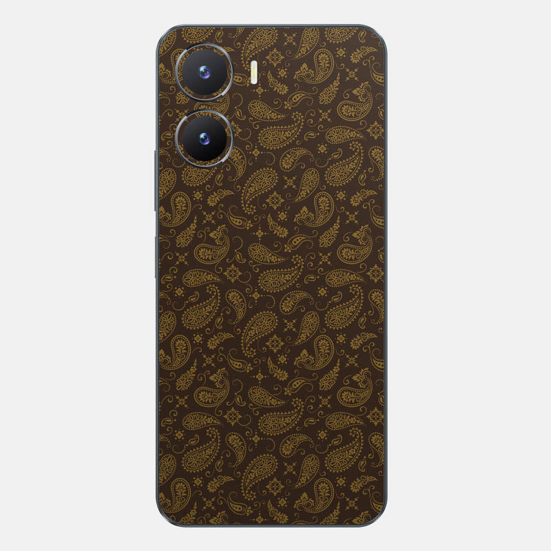 Brown Paisley Glass Back