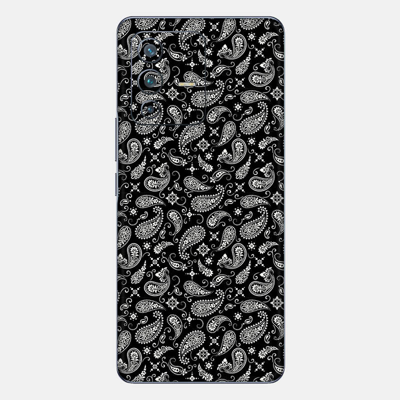 Black Paisley Glass Back