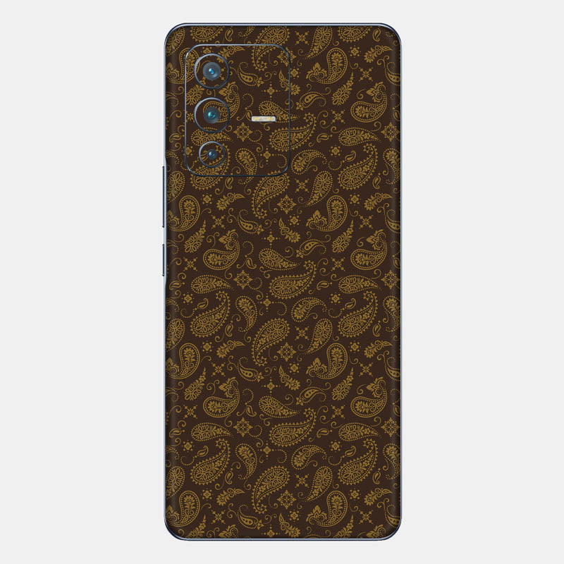 Brown Paisley Glass Back