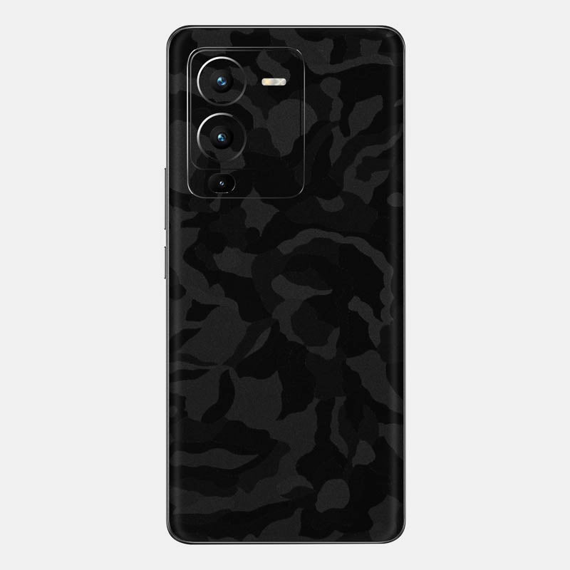 Black Camo Glass Back