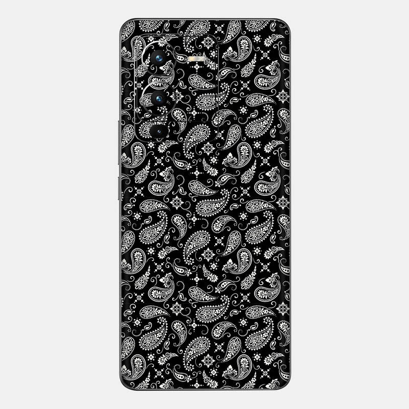 Black Paisley Glass Back