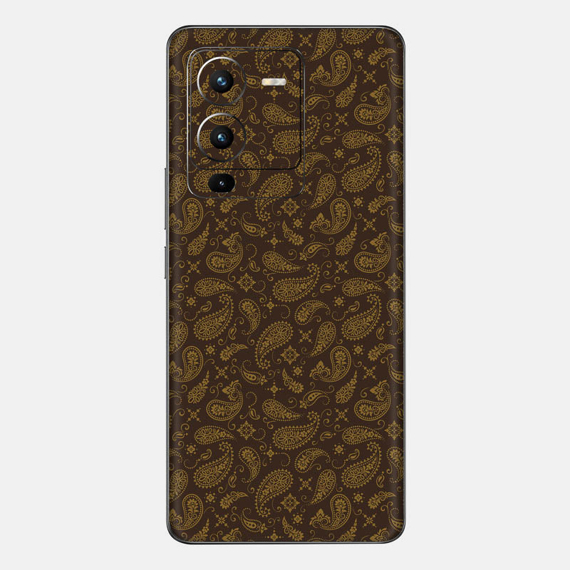 Brown Paisley Glass Back