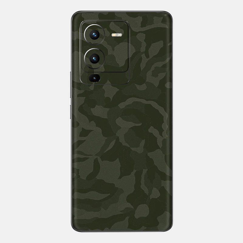 Green Camo Glass Back