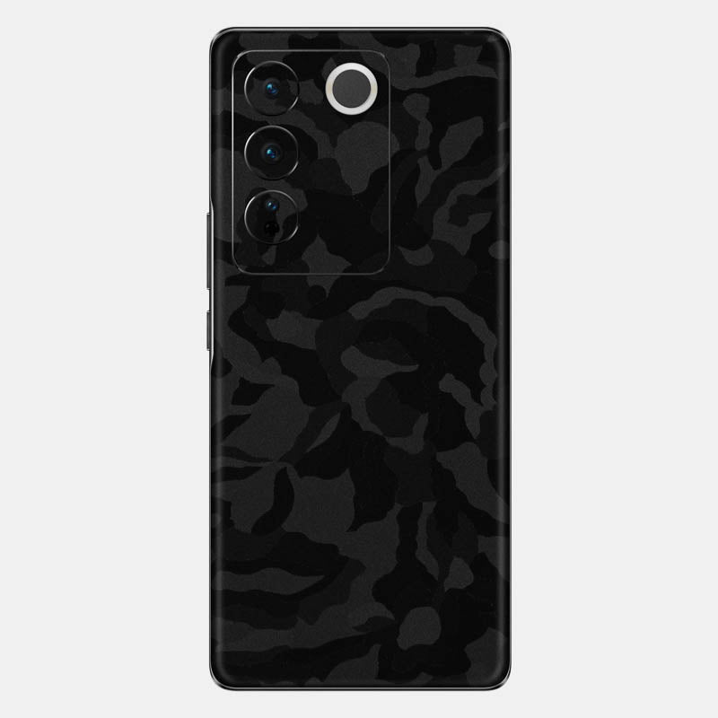 Black Camo Glass Back
