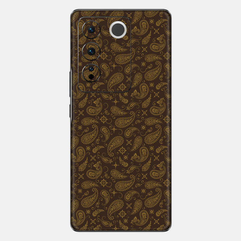 Brown Paisley Glass Back