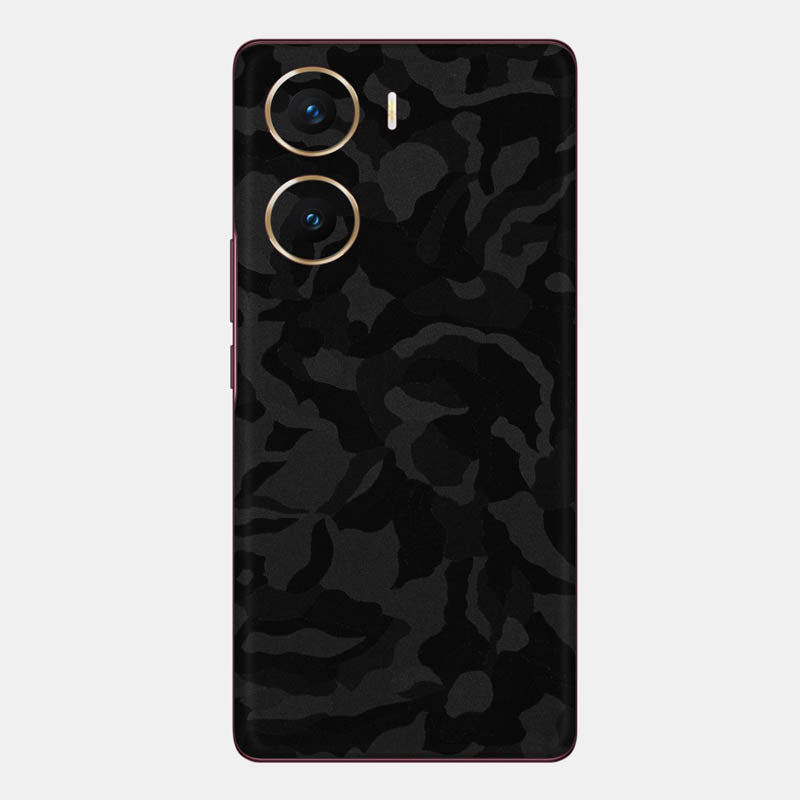 Black Camo Glass Back