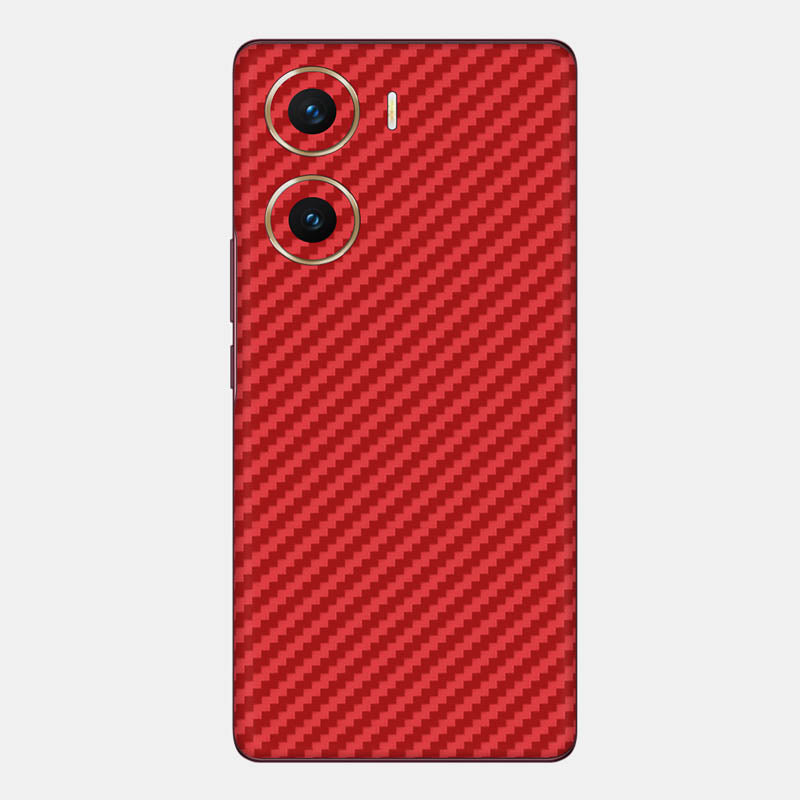 Carbon Fibre Red Glass Back