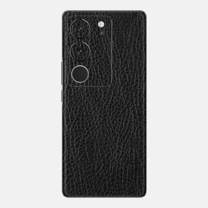 Black Leather Glass Back