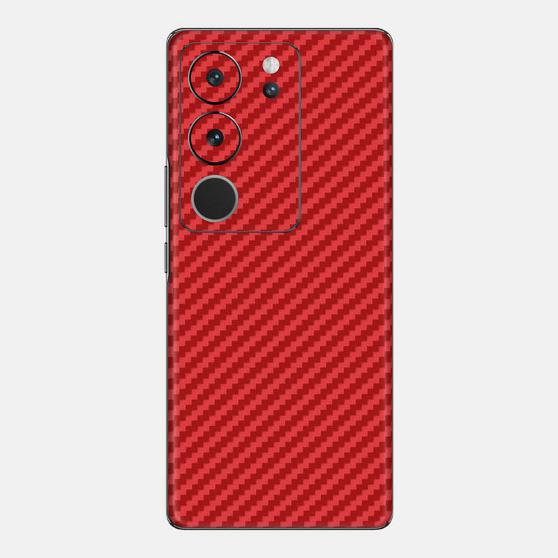 Carbon Fibre Red Glass Back