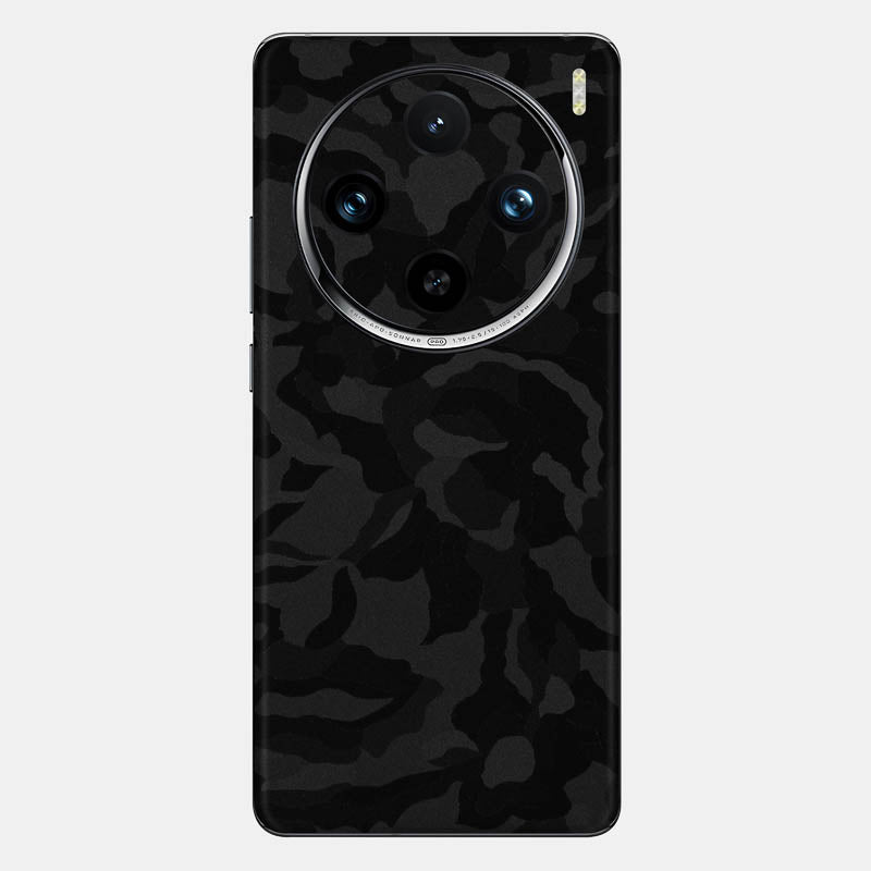 Black Camo Glass Back