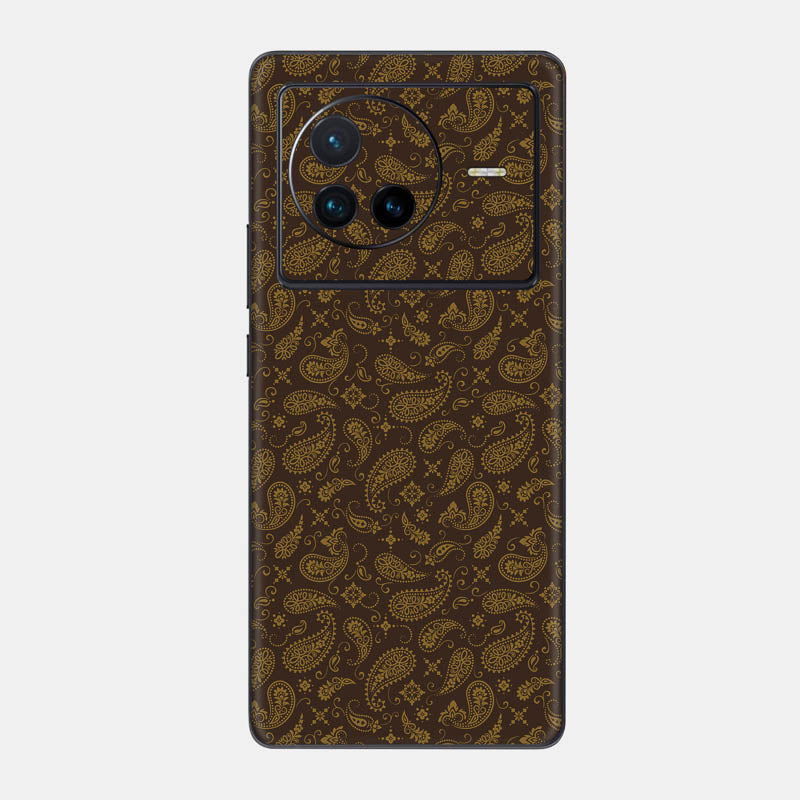 Brown Paisley Glass Back