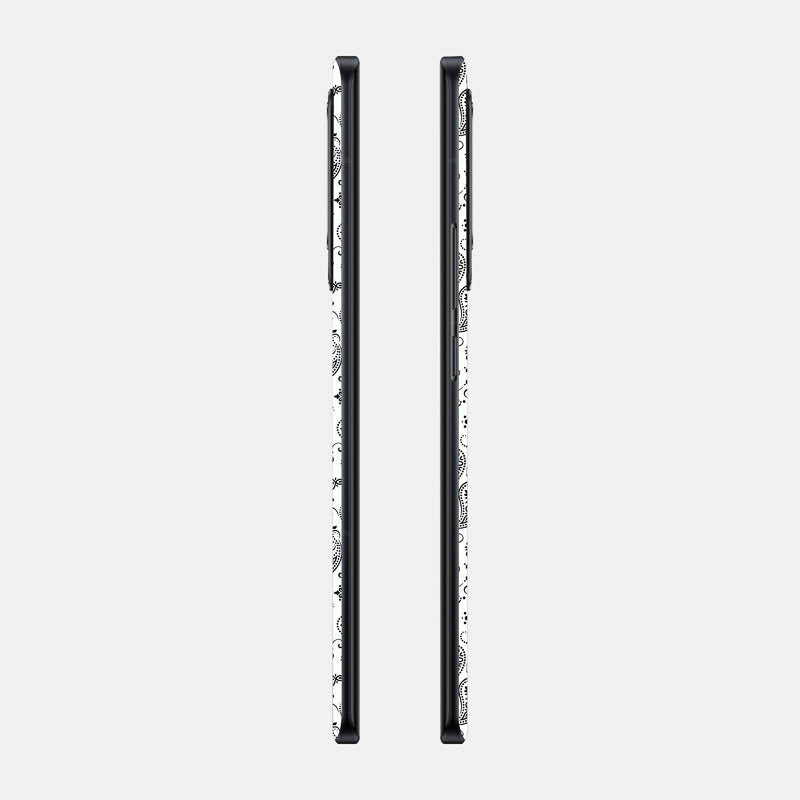 White Paisley Glass Back