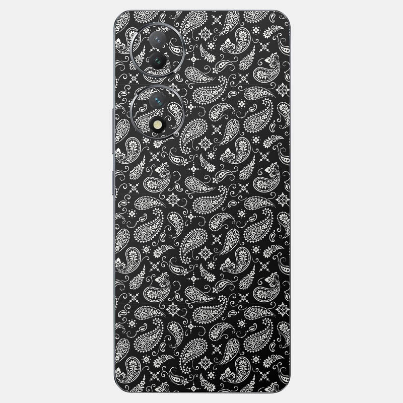 Black Paisley Glass Back