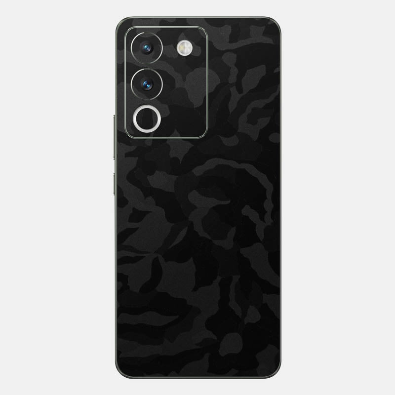 Black Camo Glass Back
