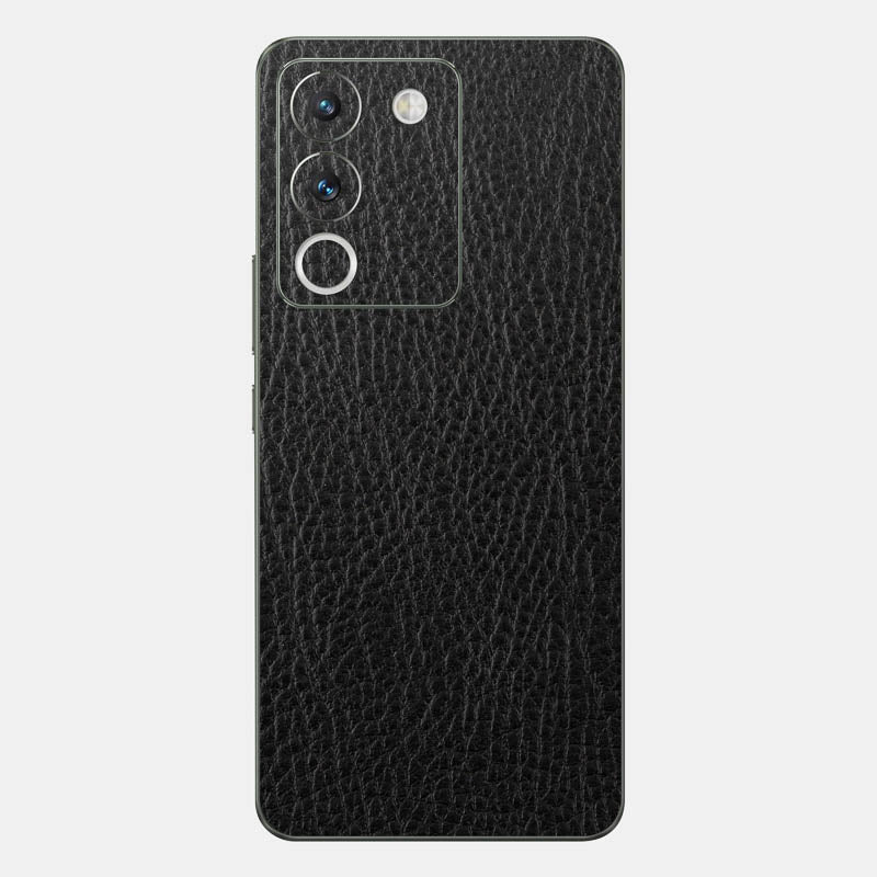 Black Leather Glass Back