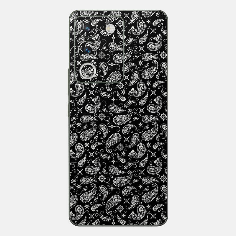 Black Paisley Glass Back