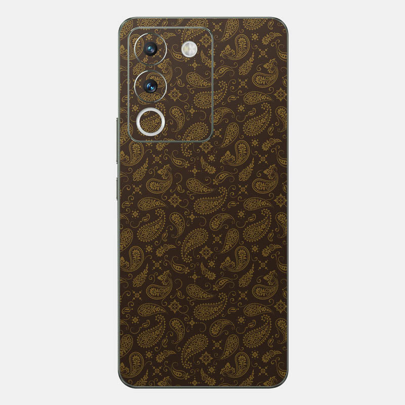 Brown Paisley Glass Back