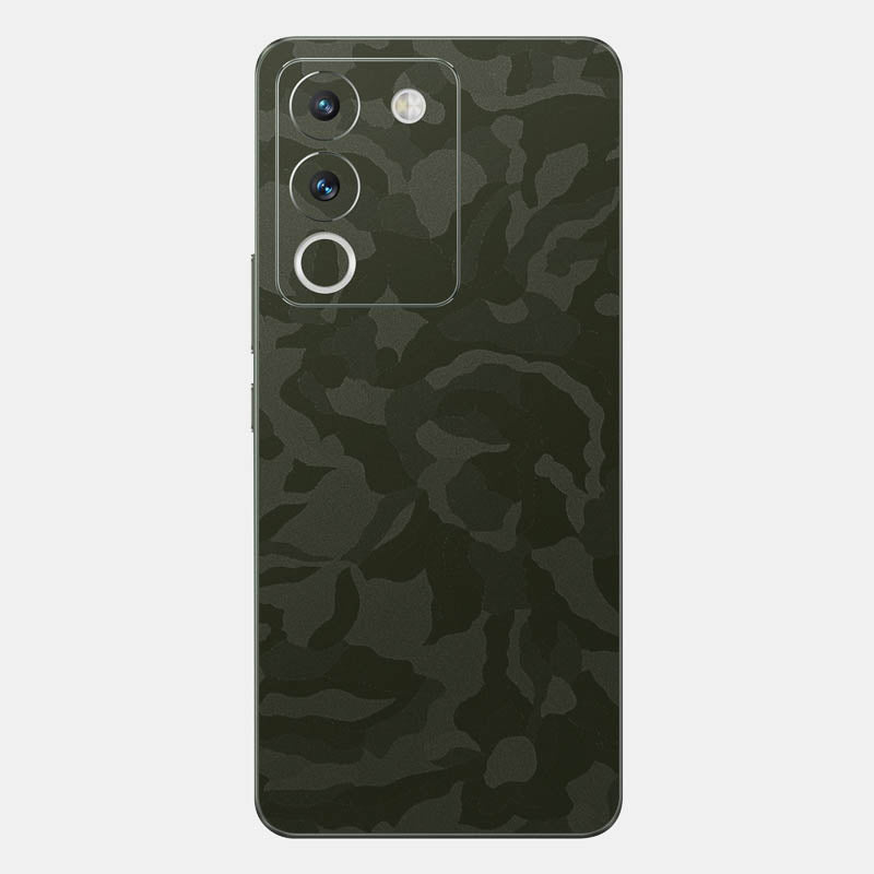 Green Camo Glass Back