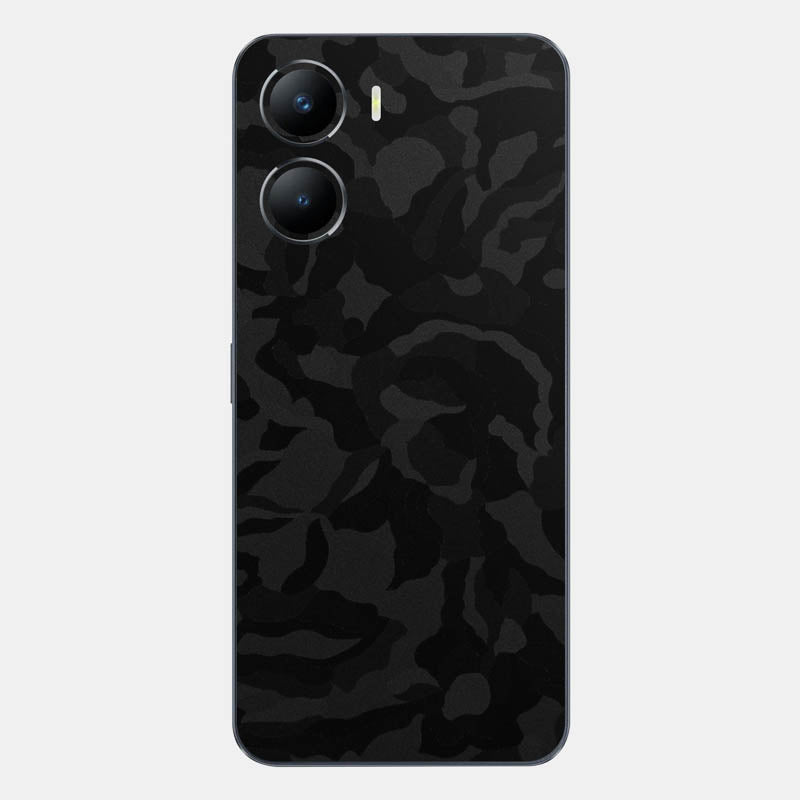Black Camo Glass Back
