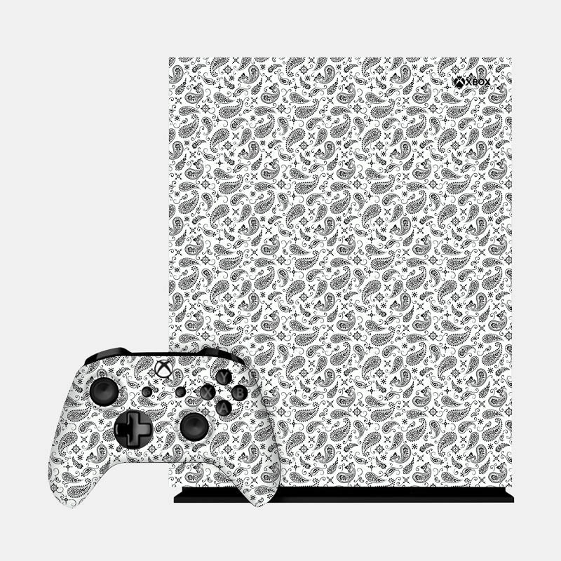 White Paisley Glass Back