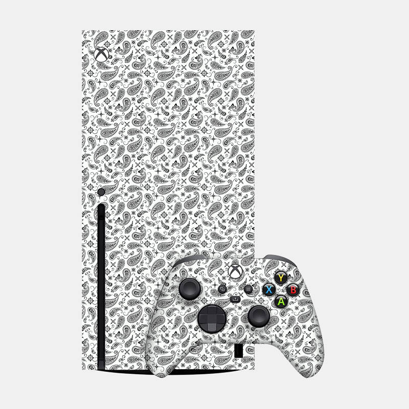 White Paisley Glass Back