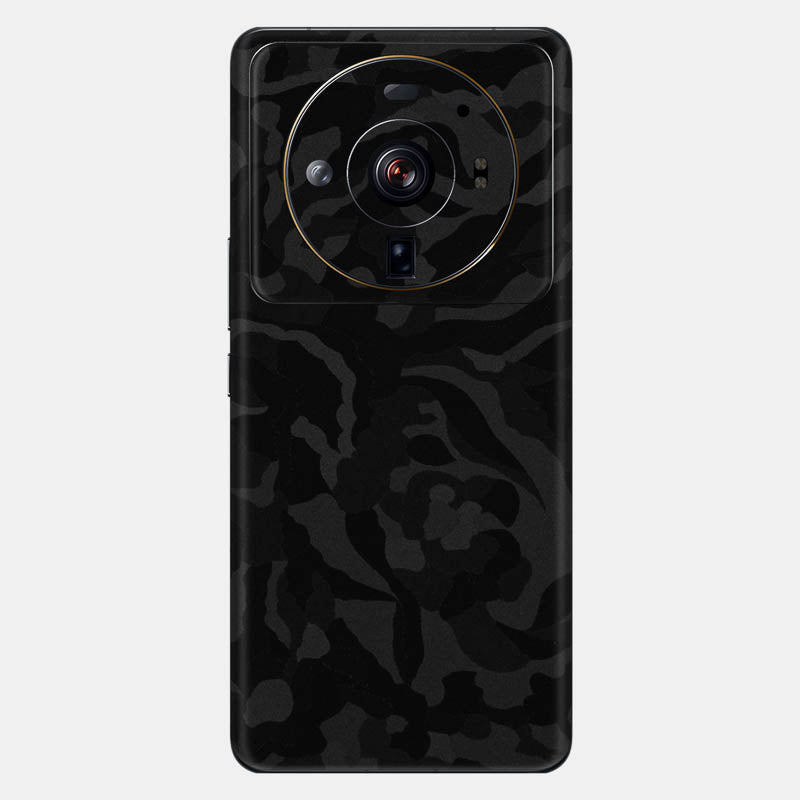 Black Camo Glass Back