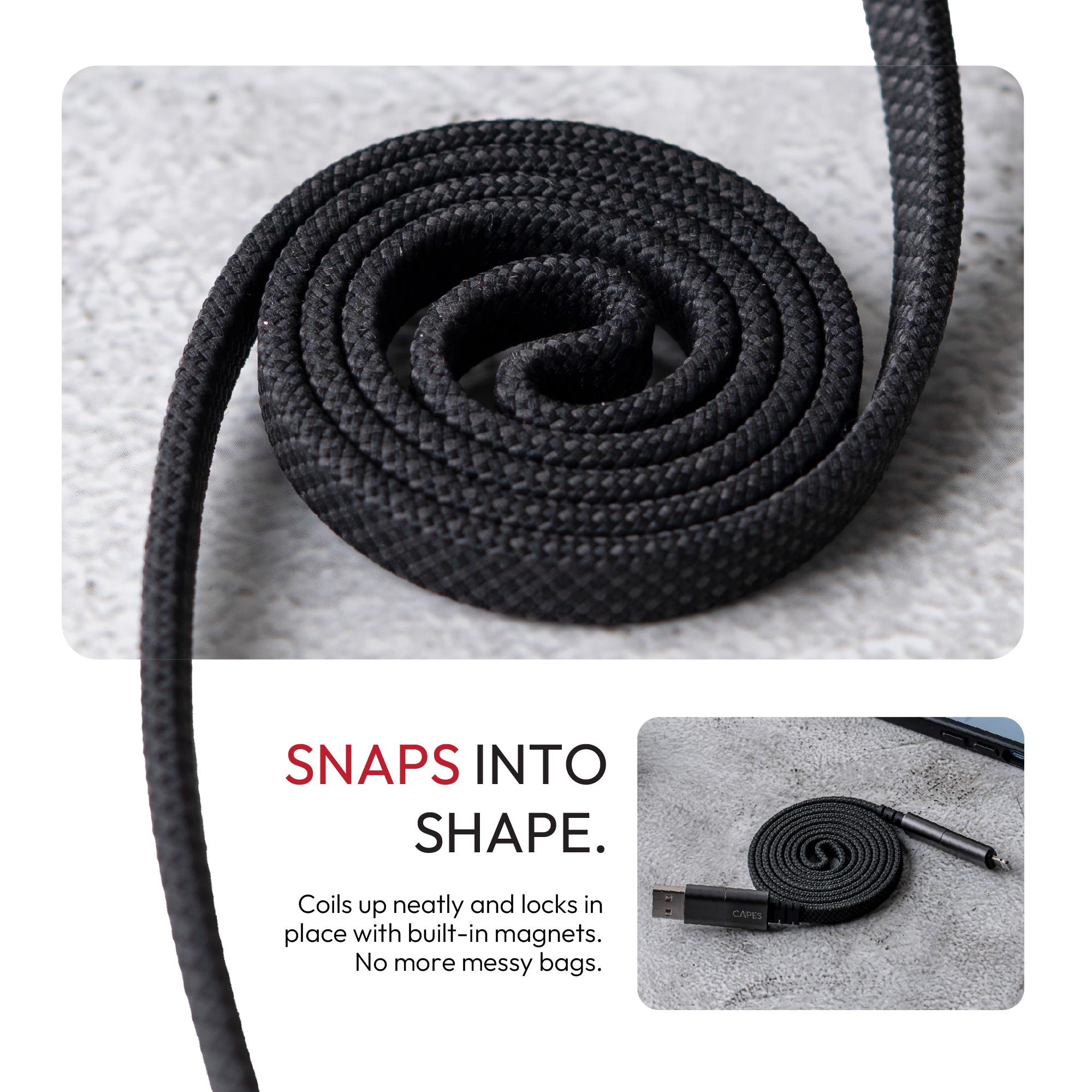 MagLock 4-in-1  Flat Magnetic 240W Fast Charging Cable
