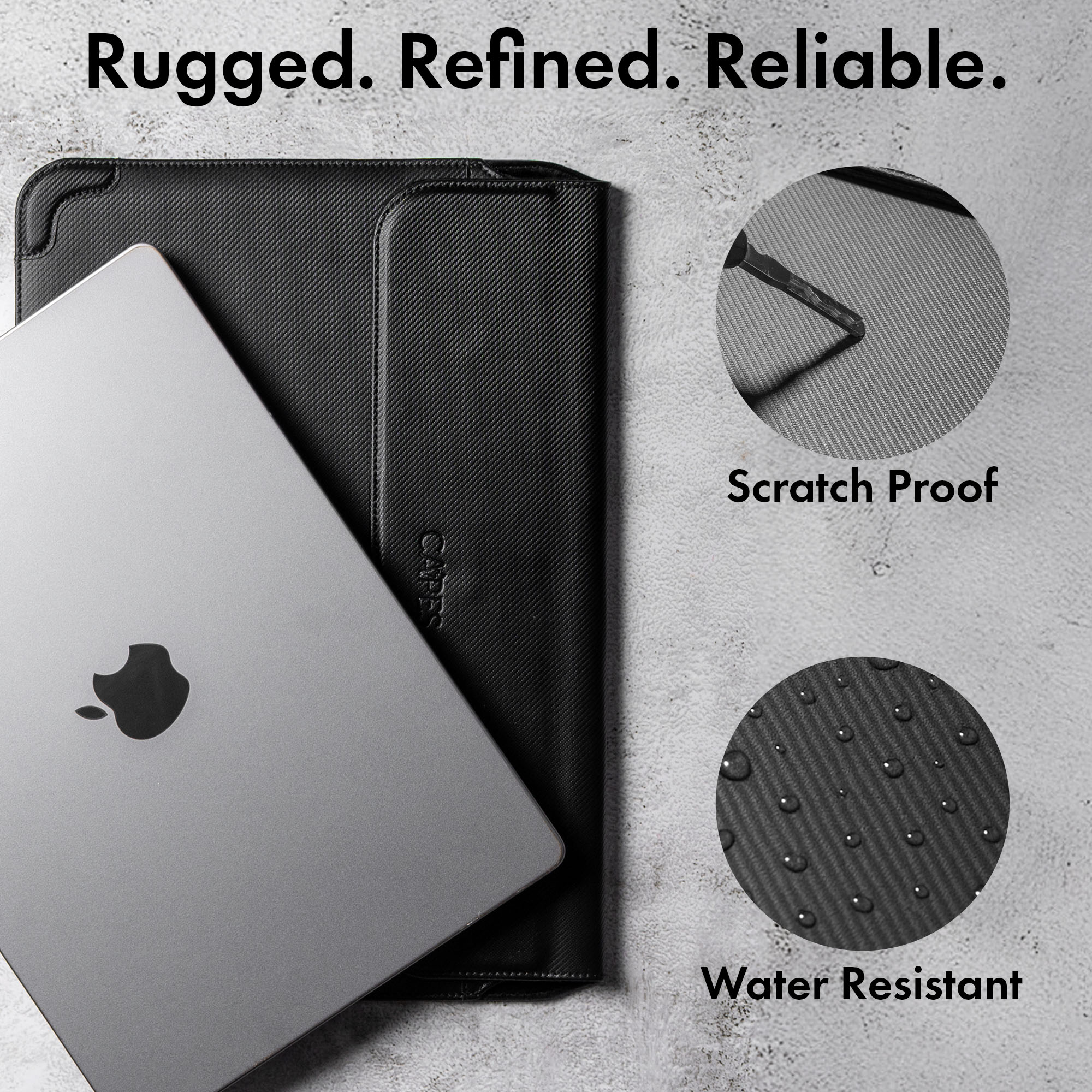 Elevate Armour 13/14" Carbon Black Laptop Sleeve with Trifold Stand