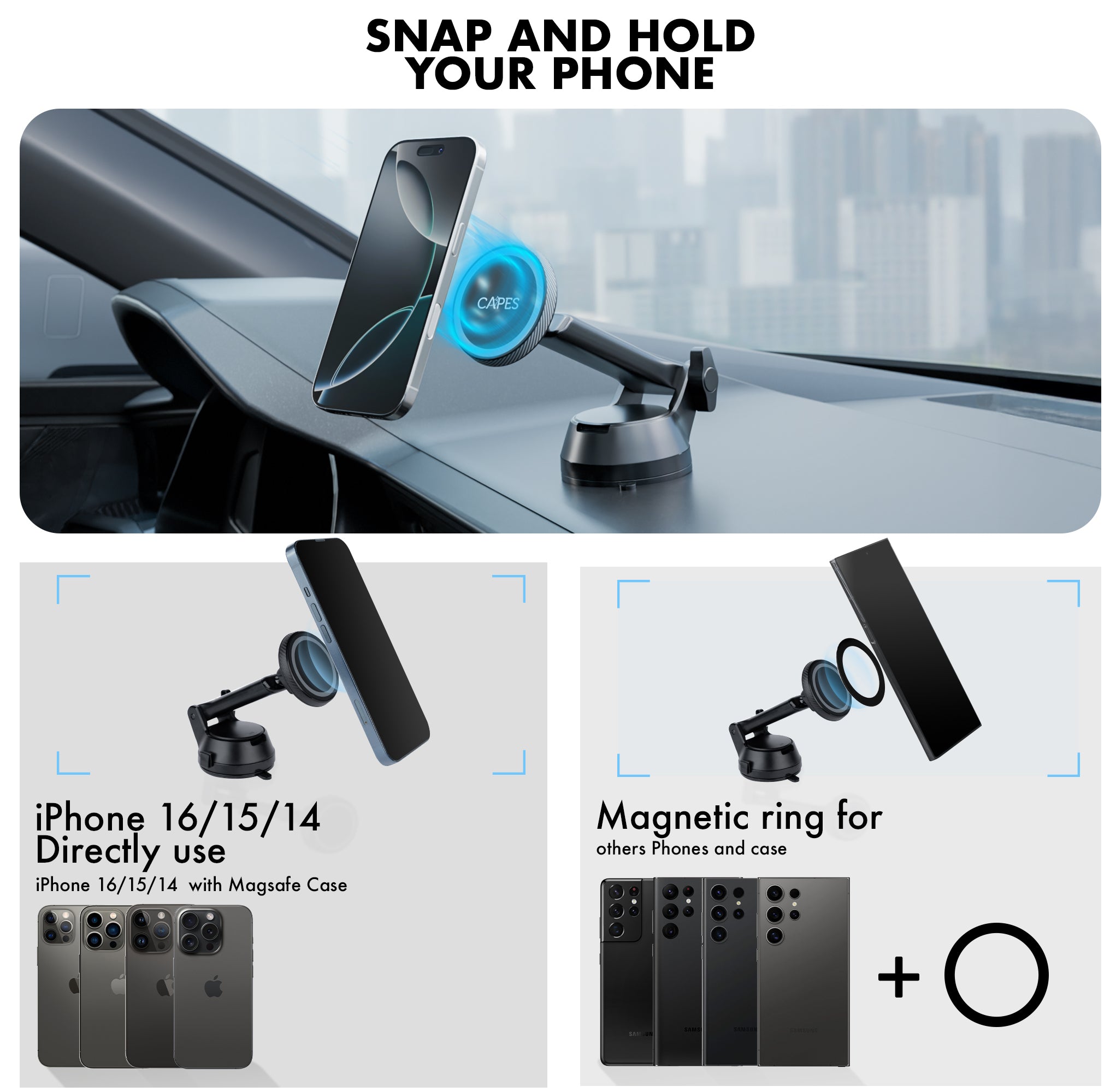 MagLock Car Mount Pro for Windshield & Dashboard