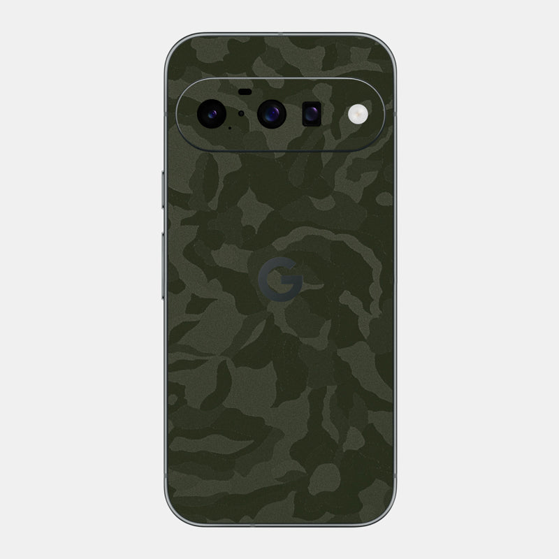 Green Camo Glass Back