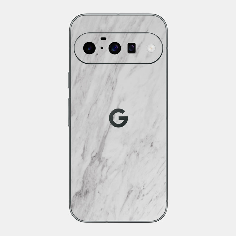 White Marble Glass Back