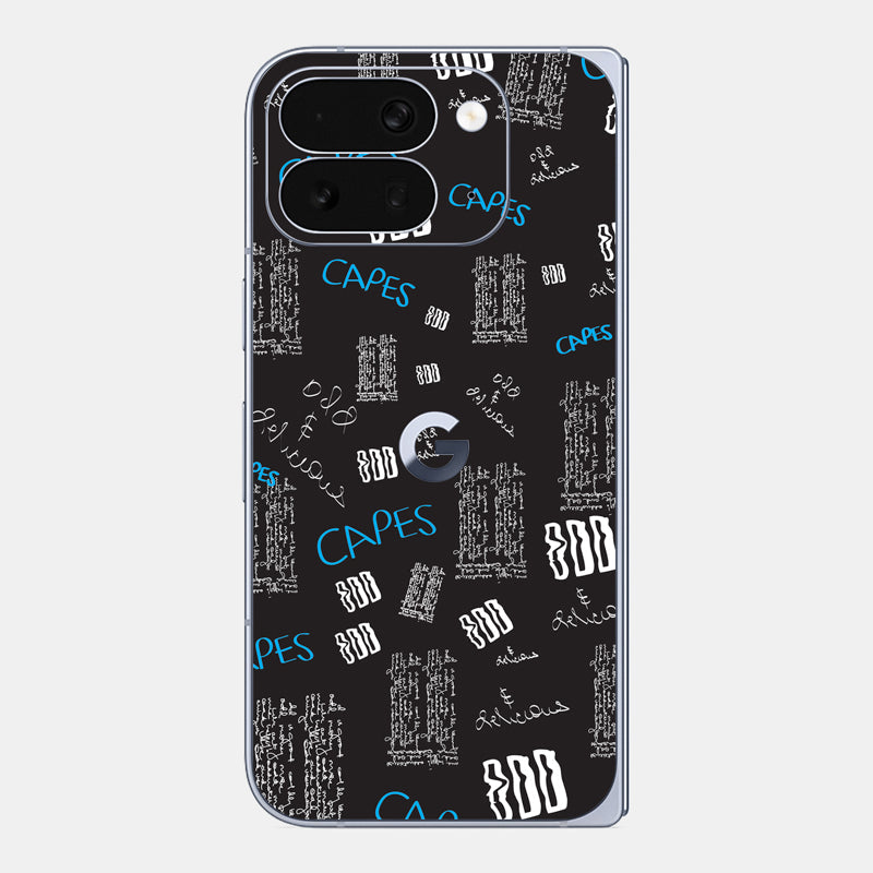 Black Scribble Glass Back