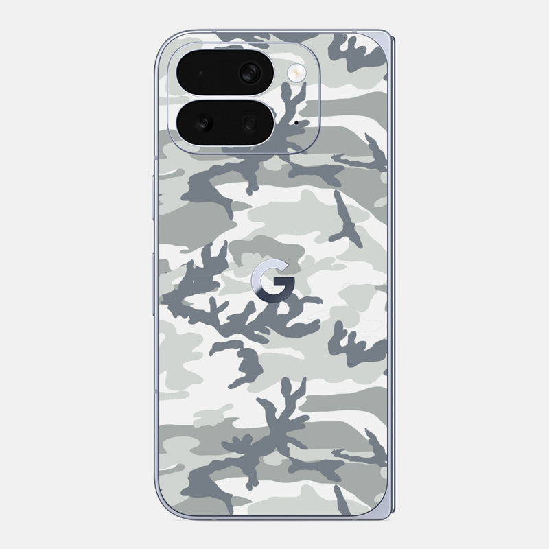 Snow Camo Glass Back
