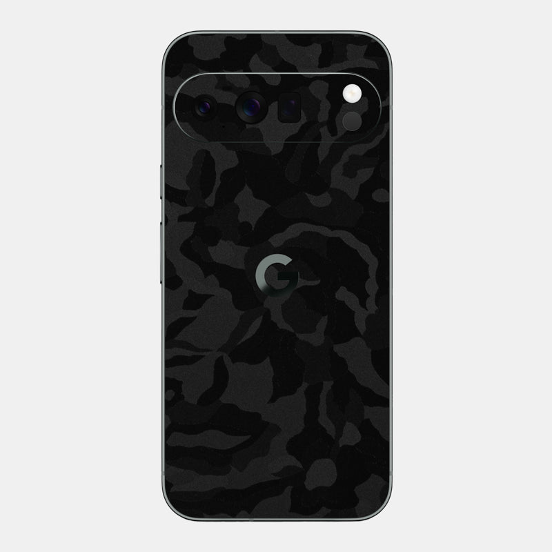 Black Camo Glass Back