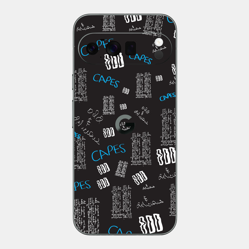 Black Scribble Glass Back