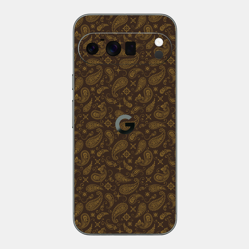 Brown Paisley Glass Back