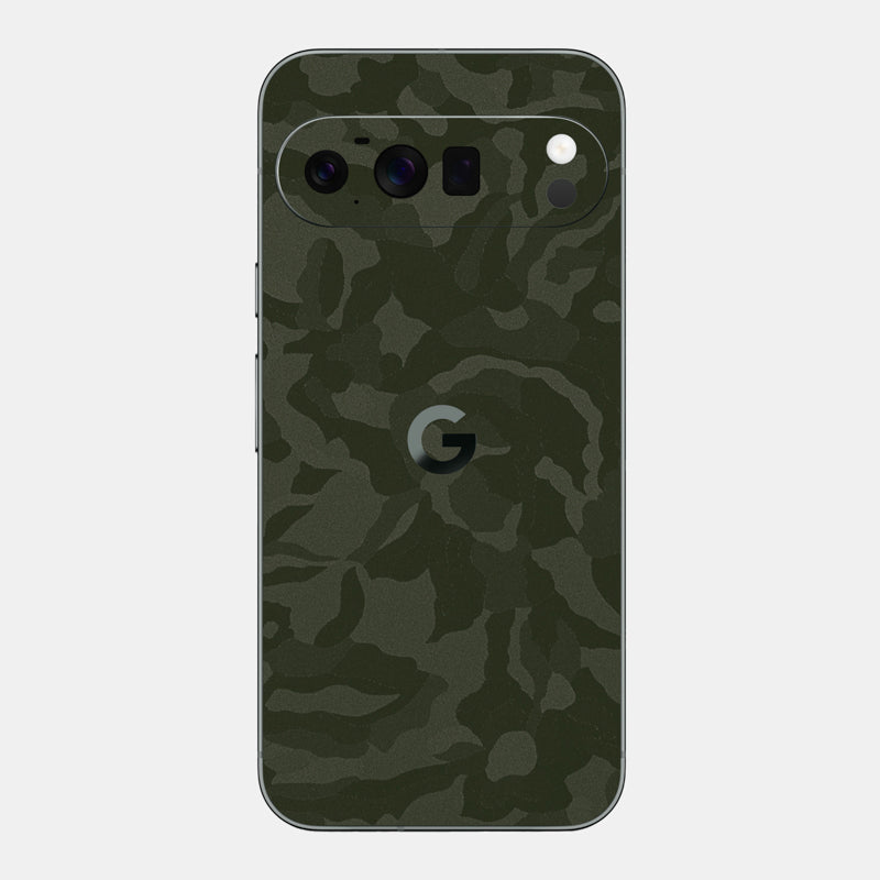 Green Camo Glass Back