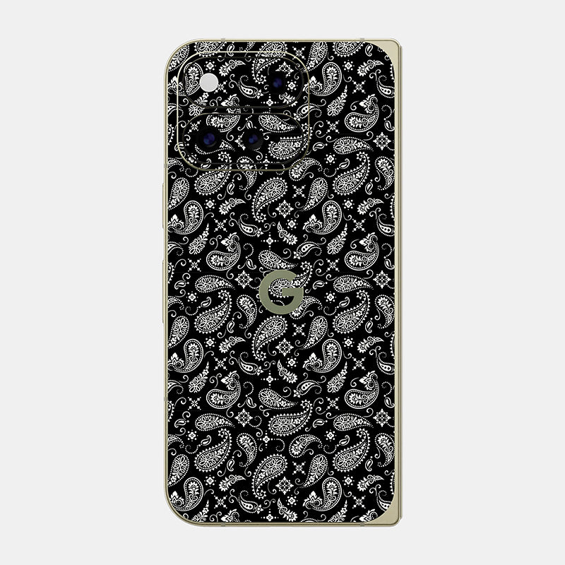 Black Paisley Glass Back