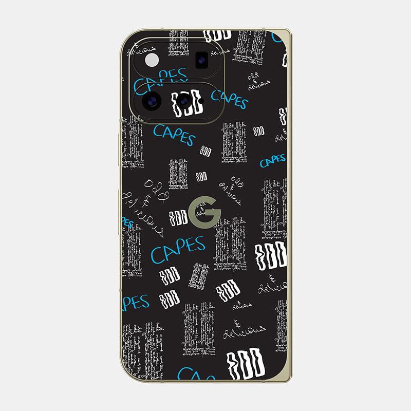 Black Scribble Glass Back