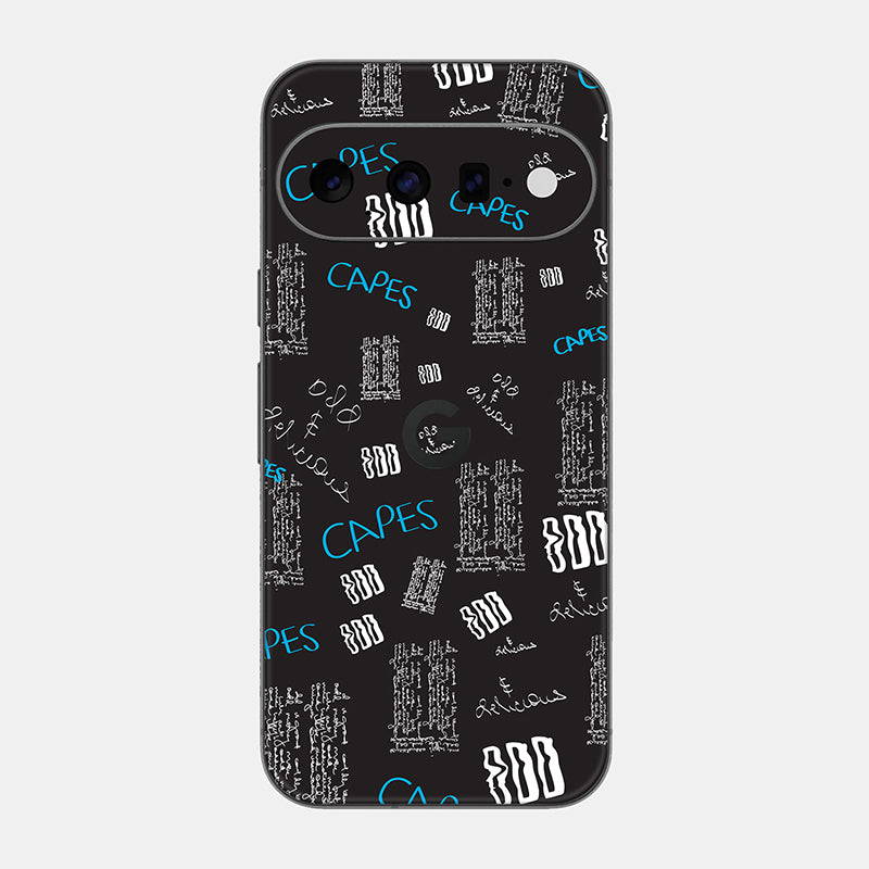 Black Scribble Glass Back